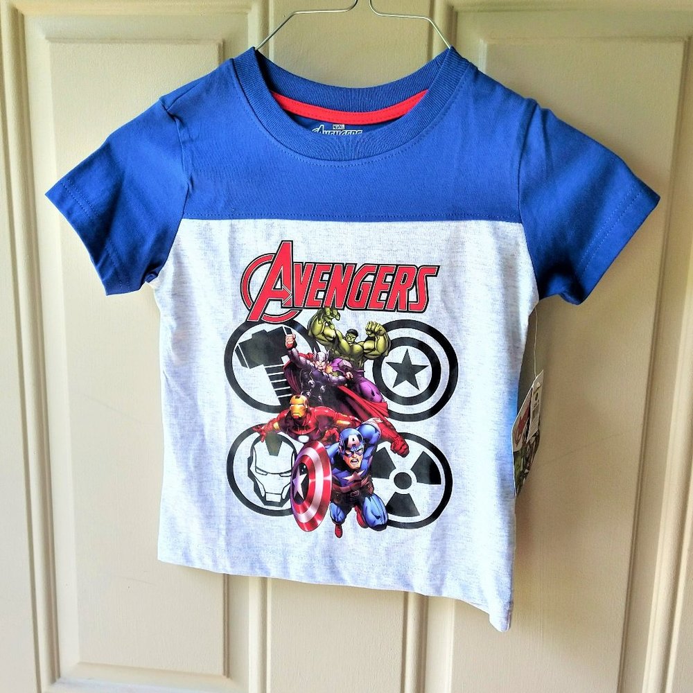 T Shirt AVENGERS Marvel Boy's sz 4 Short Sleeve Soft Comfy Cotton New Super Hero